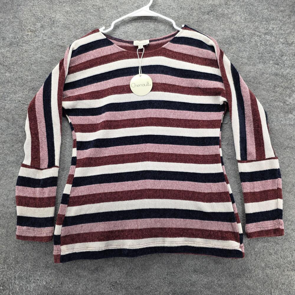 Chenault Sweater Pullover Womens S Multicolor Striped Bell Sleeve Slim Fit